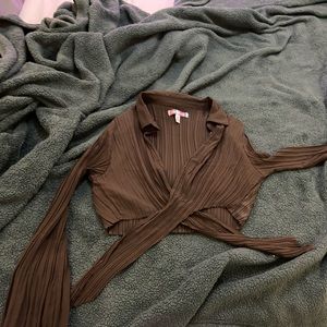 Urban Outfitters sheer tie front top